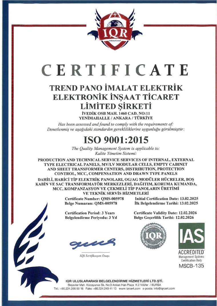 ISO 9001:2015 Kalite Yönetim Sistemi — IQR International